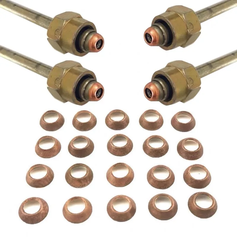 50 peças de alta pressão tubo de combustível ninho almofada de cobre junta cônica para tubo de óleo anti vazamento