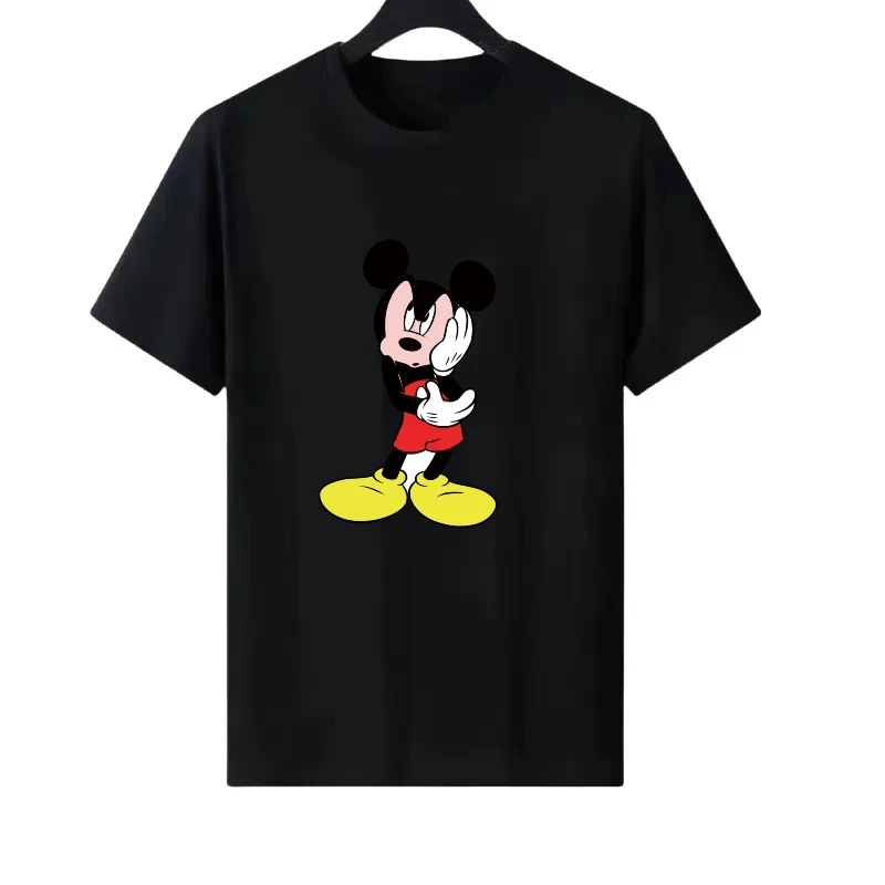 

Disney Mickey Mouse Pattern Woman Cartoon Parent-child Clothing Tops Ladies Cheap Funny Short Sleeves T-Shirt Men Sweatshirts