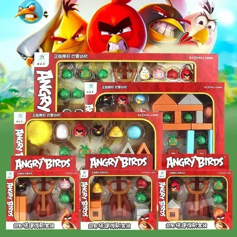 

Angrys Bird Building Block Toy Red Blues Birds Pigs Action Figures Desktop Ornament Shooting Game Educational Toys Kids Gifts
