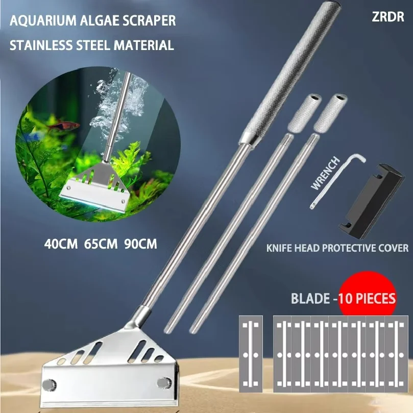 Planted Aquarium Cleaning Kit - Edelstahl-Algenkratzer für Aquarien, Wasserpflanzen und Gräser,