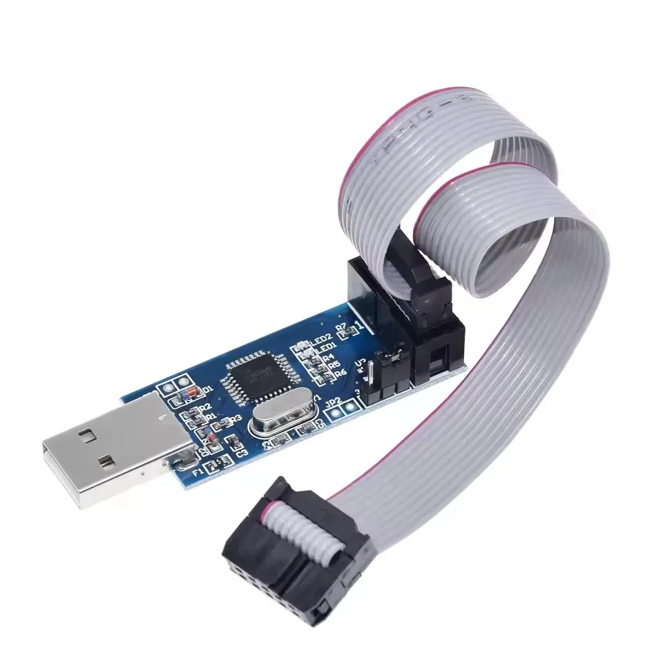 USBASP USB ISP Downloader DIY AVR Burning Module With 10/6 Pin Cable Adapter For ATMega ATTiny Microcontroller Programming