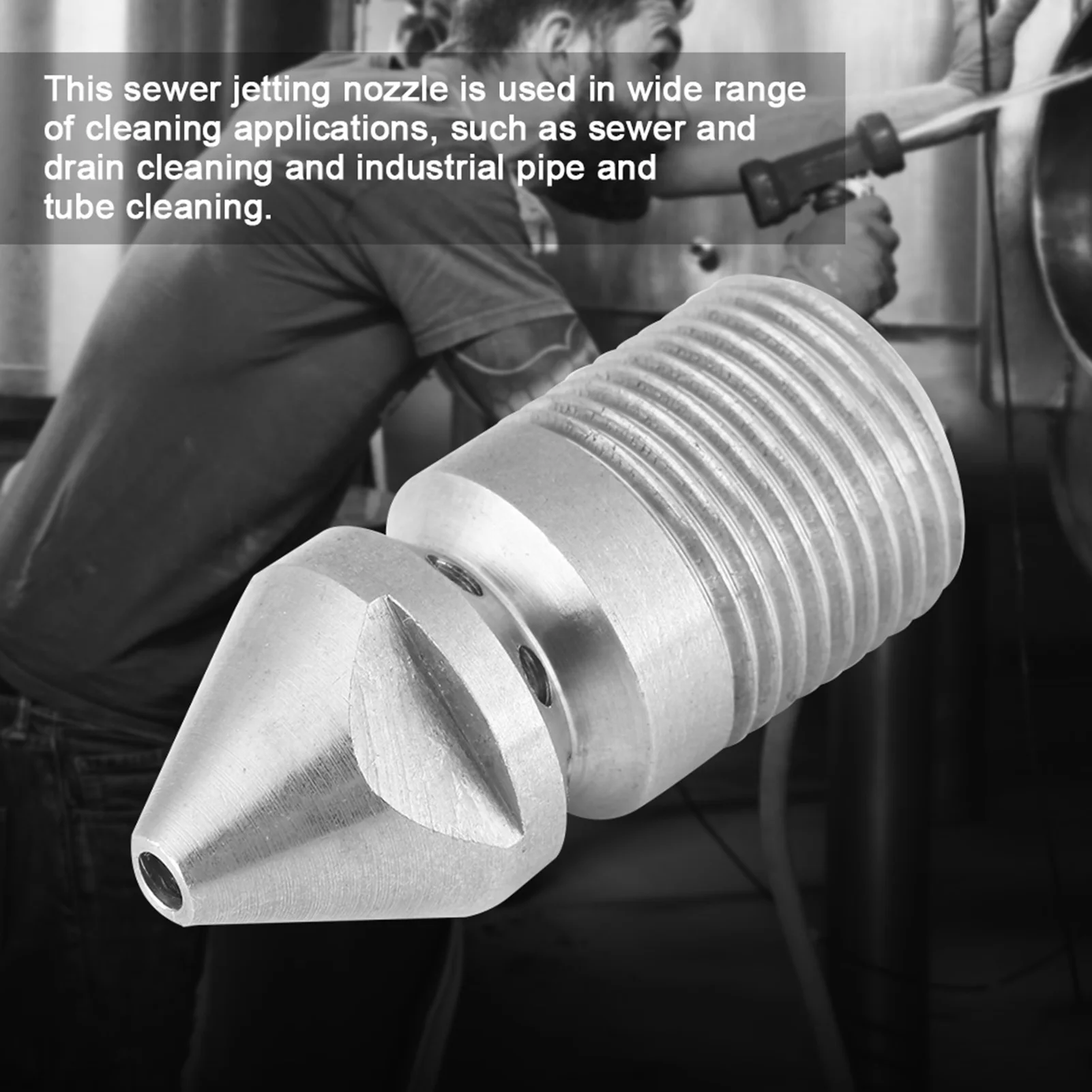 

Jetter Nozzle Stainless Steel SS304 Pressure Sewer Cleaning Pipe Drain Jetter Nozzle 3/8BSP Male Thread Sewer Cleaning Nozzle