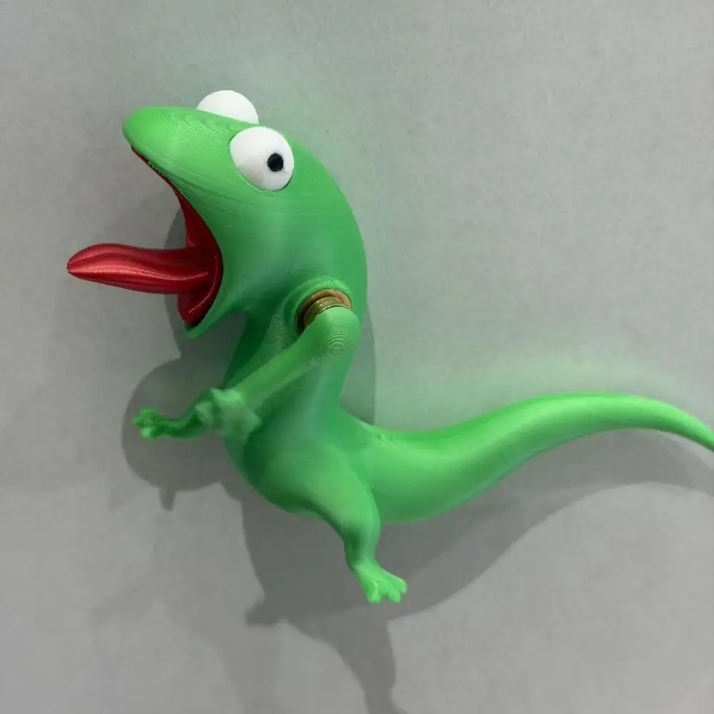 Funny Lizard Refrigerator Magnet Spinning Fidget Toy Strong Magnetic Cute Gecko Novelty Relief For Fridge