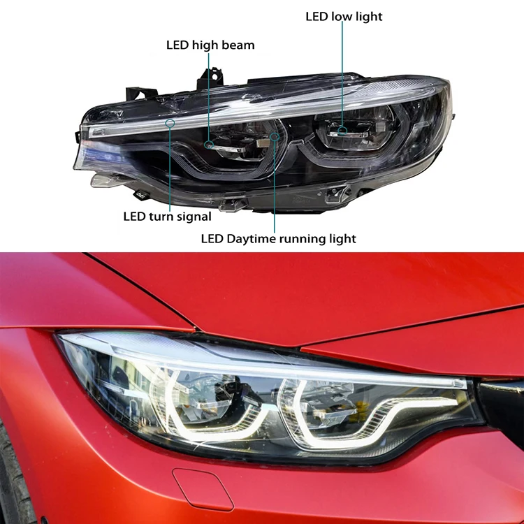 Upgrade to GTS style LED DRL headlight Accessories for BMW M3 M4 F80 F82 2013-2020 head front lamp light Plug and play assembly