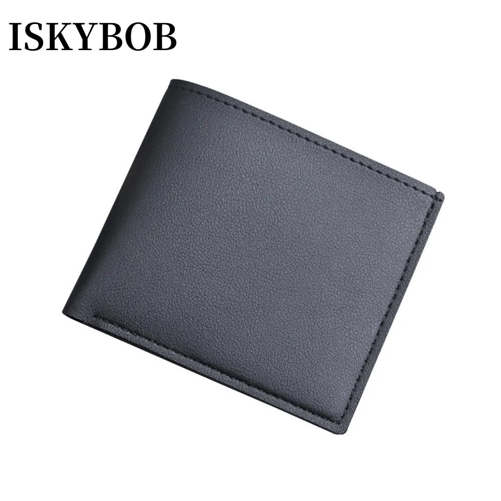 

Fashion Men's Short Wallets Credit Card Holder Money Bag Famous Brand High Quality Pu Leather Solid Sample Zipper Male Purses