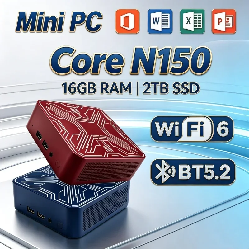 Dynamic Intel N150 Mini PC Multiple Configurations WiFi6 Triple 4K Silent Desktop for Home Office Media Editing