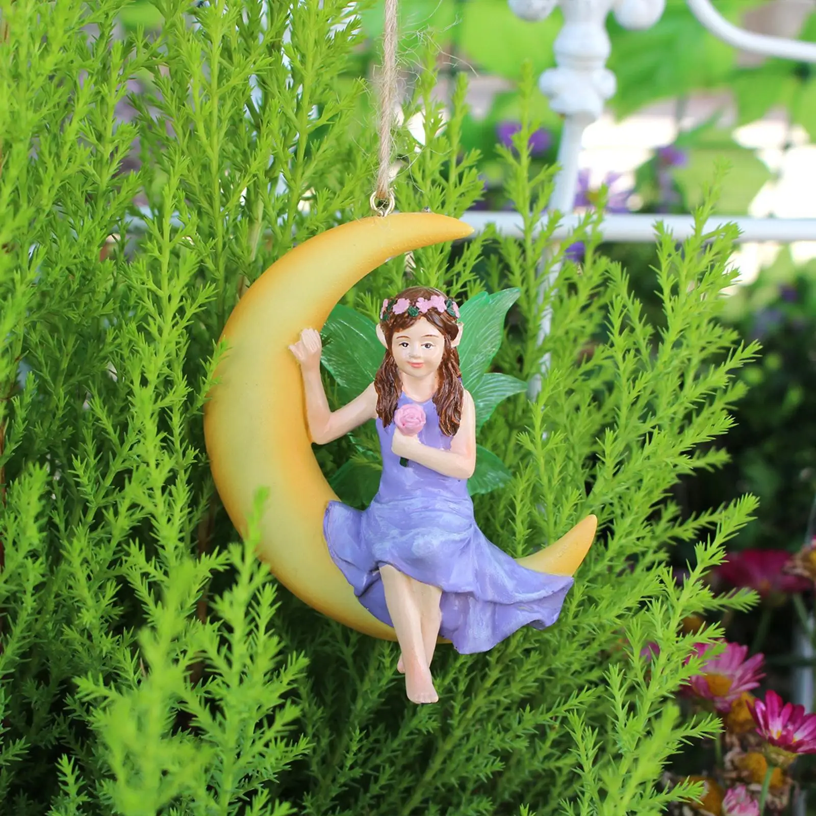 Miniature Fairies Figurines Flower Pot Huggers for Office Desk Courtyard