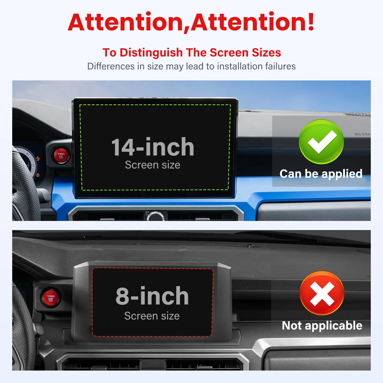 

Car Magnetic Phone Holder for 2024 -2026 Toyota Tacoma Accessories 14inch Screen Bracket Fixed Clip 360° Rotation Navigation