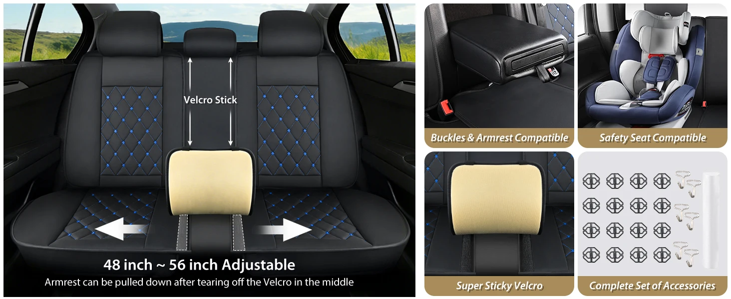 Faux Leather Car Seat Cover Set — product detail 5