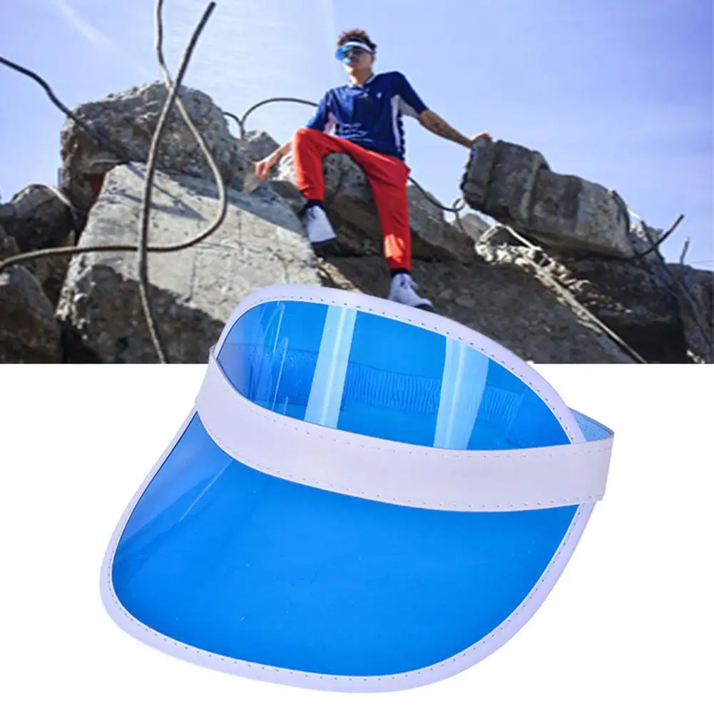 Transparent Visor Hats UV proof Sweat Absorb Beach Cap Outdoor Supplies Sun Beach Visor Cap For Picnic