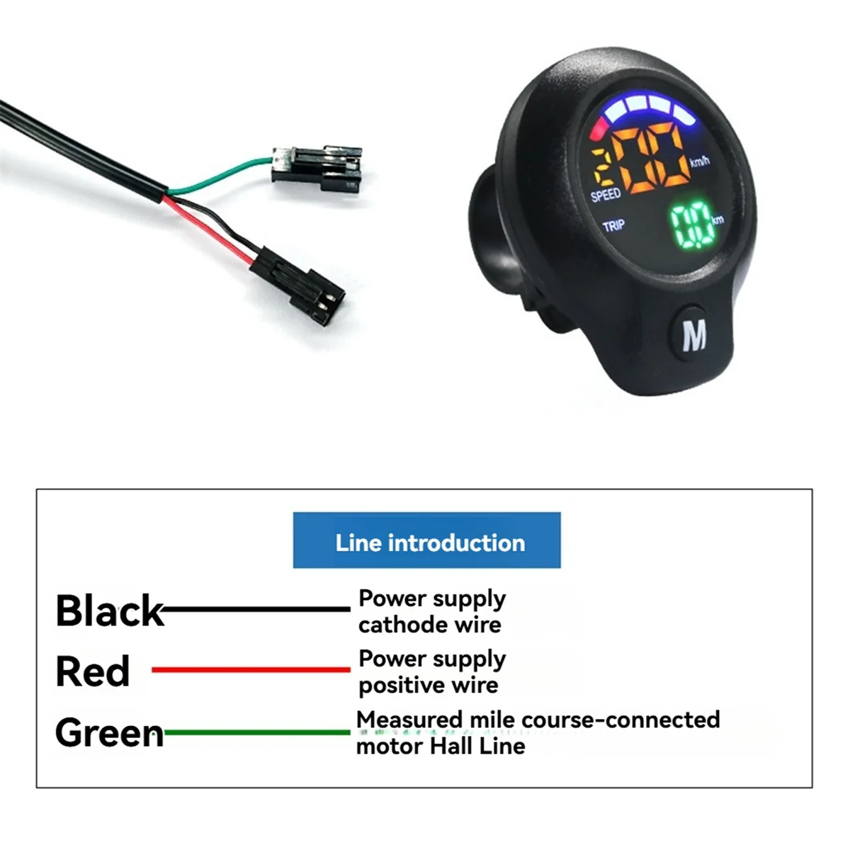 A07I Ebike Throttle Bicycle Digitaal display Eenvoudig te installeren Goede compatibiliteit Kilometerstand Snelheidsmeting Spanningsweergave A