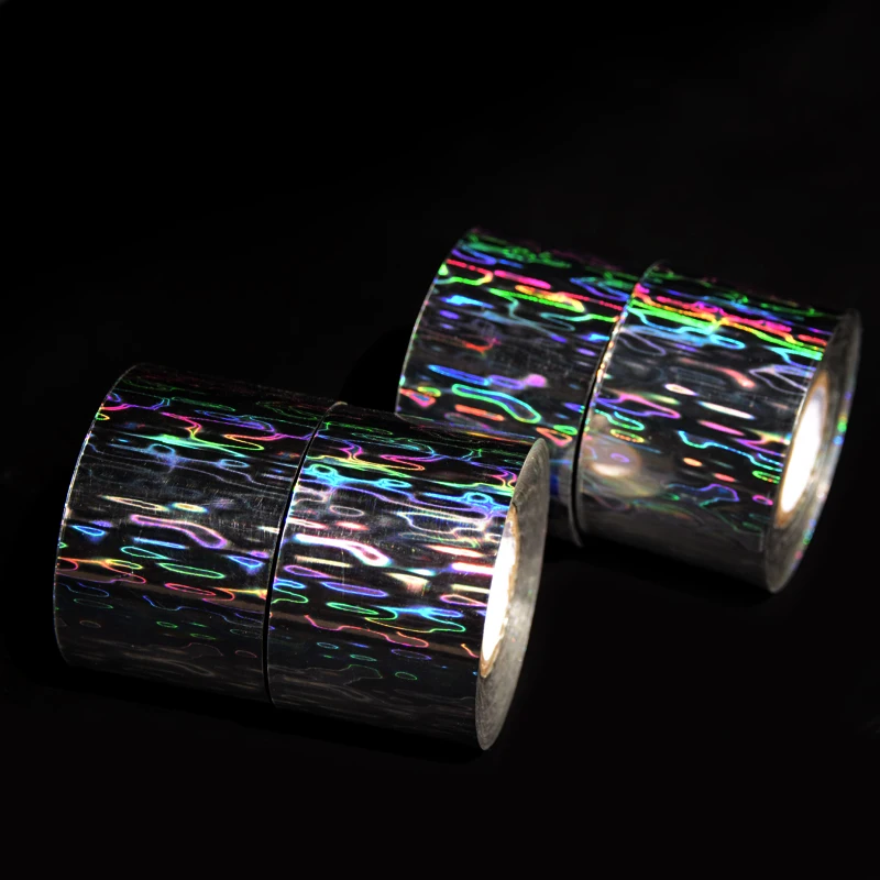 120m Laser Water ripple Foils Holographic Nail Art Transfer Foil Sticker Laser Silver Hot Stamping Foil For Fishing Lure DIY