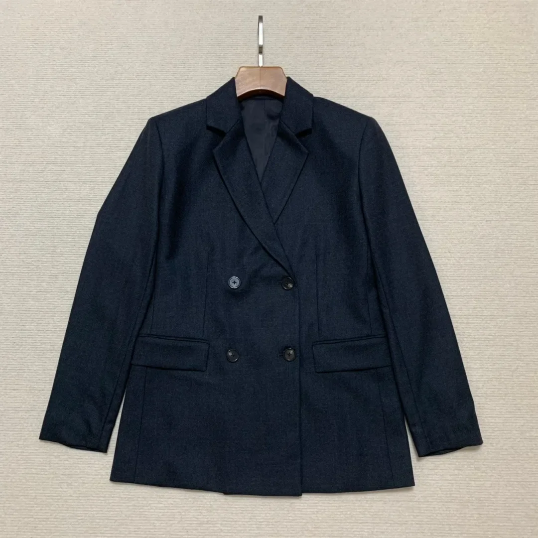 

2024 New Tailored Coat Dark Grey Double Breasted Formal Clothes for Women