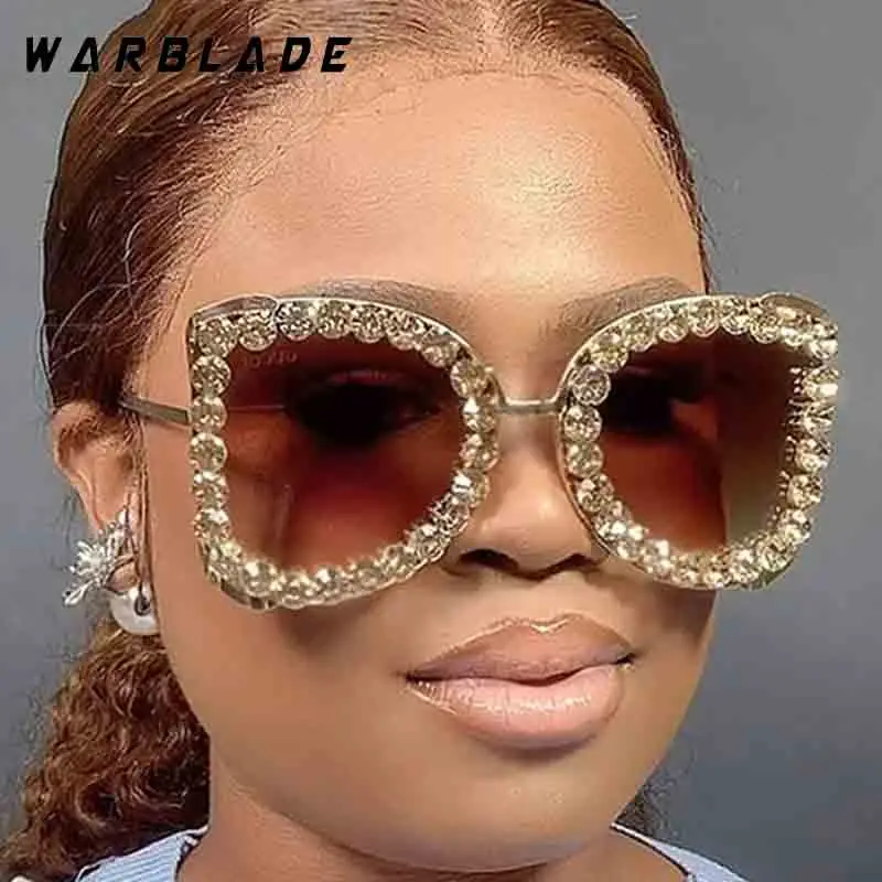

New Butterfly Diamond Large Frame High End Luxury Designer Glasses Trendy Man Women Sunglasses Street Photography Shades UV400