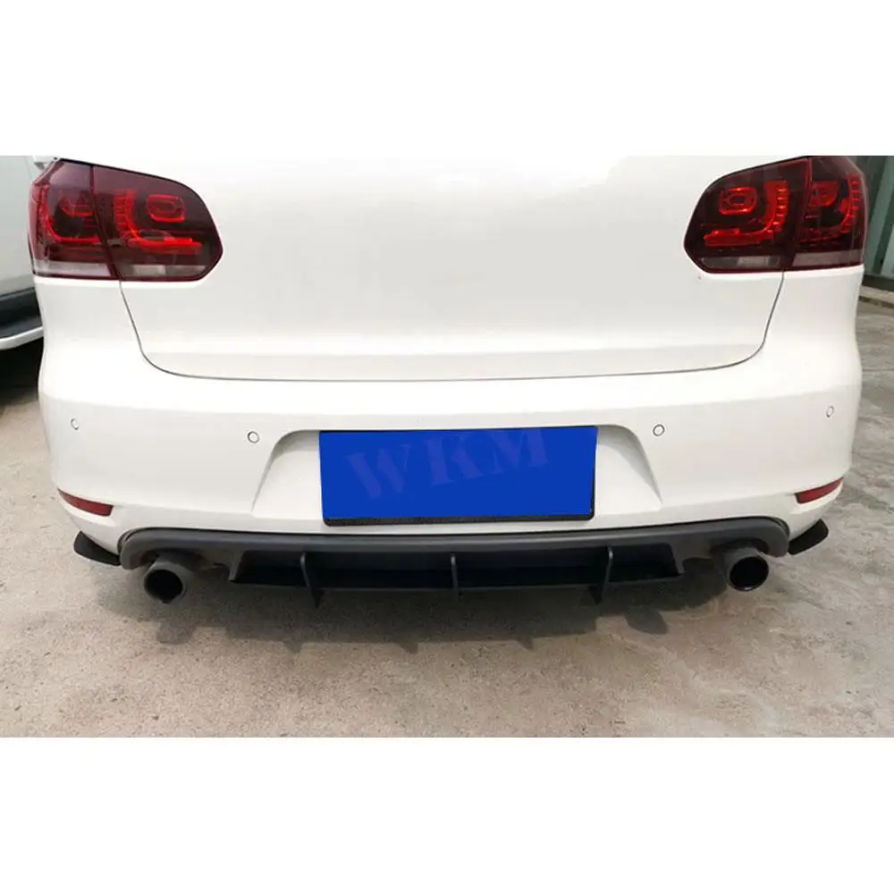 ABS Rear Bumper Lip Diffuser Trim Cover Fins Shark Style For Volkswagen VW Golf 6 VI MK6 GTI R20 2009-2012 Car Styling