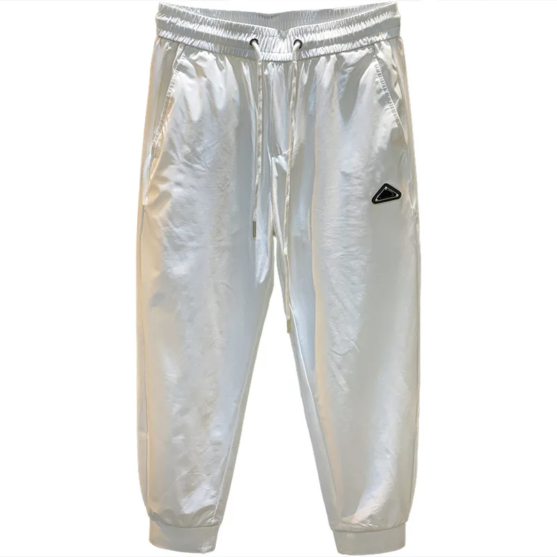 Summer thin casual pants for men, loose fitting and ankle binding, sporty and fashionable, quick drying long pants