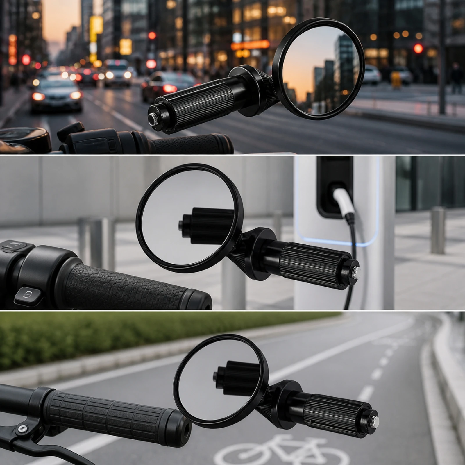 Motorcycle Rearview Mirror with Aluminum-Alloy Body Weather-Proof Round Motorcycle Rearview Mirror Mirrors Shockproof Anti-Glare