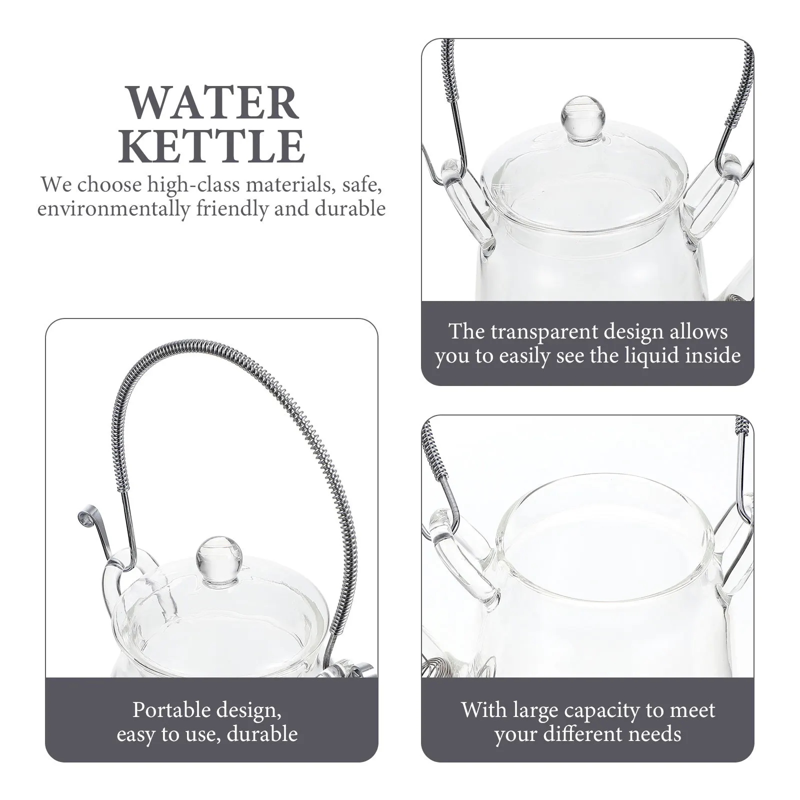 

Glass Milk Pitcher Stainless Steel Cooling Water Container Large Capacity Cold Water Kettle for Summer Party Home