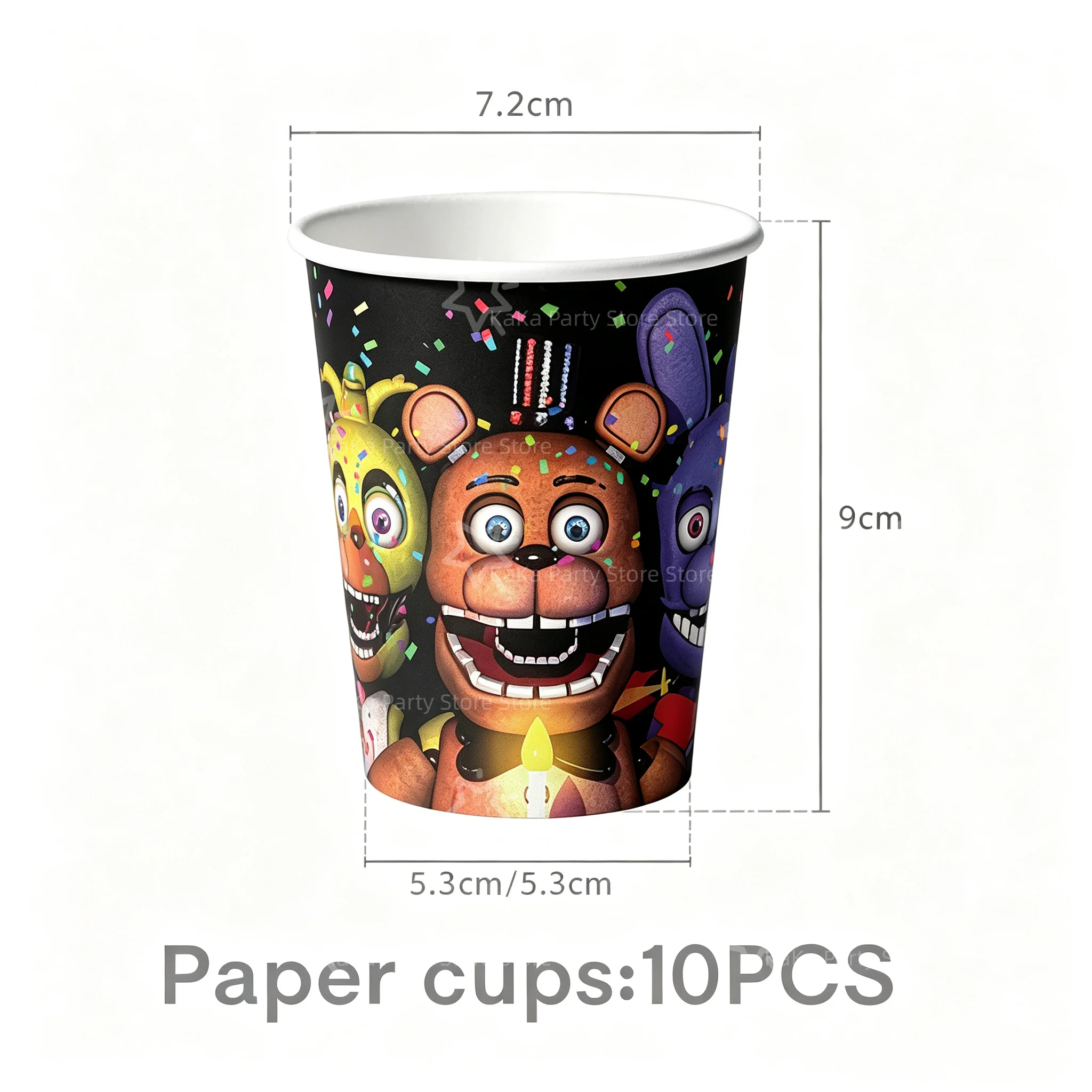 FNAF Five Nights Freddy's Geburtstagsparty-Dekoration Tischware Tischdecke Teller Becher Tasche Serviette Banner Party-Zubehör – Detail 3