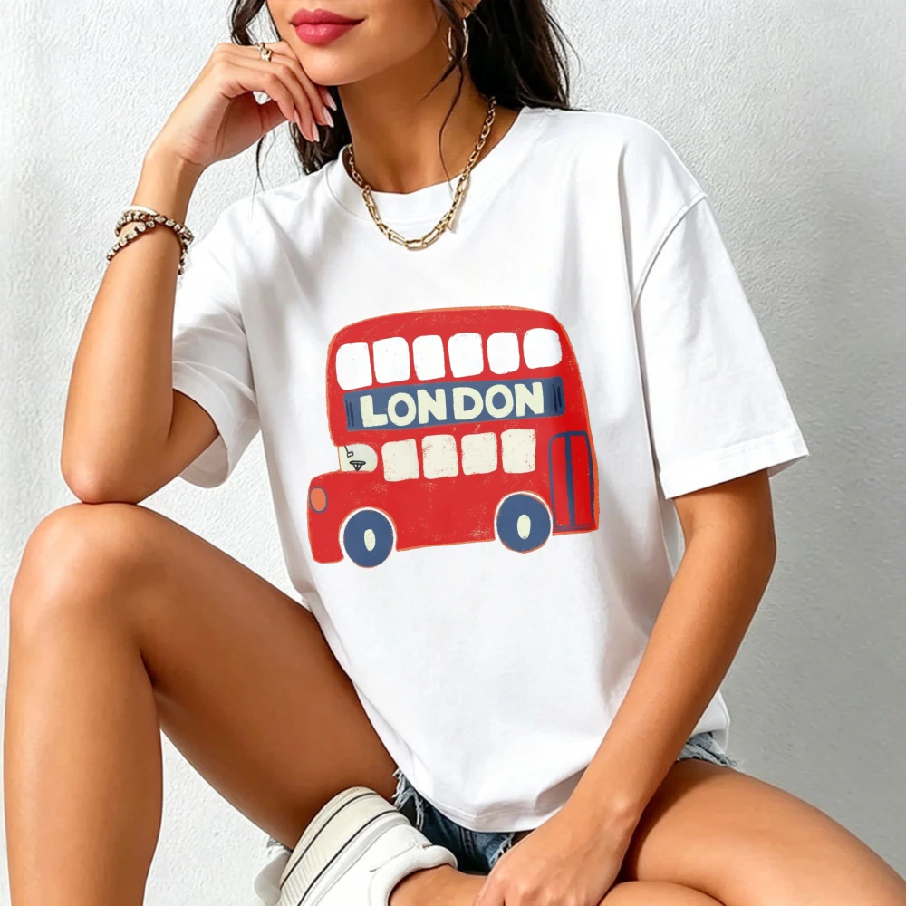 재미있는 레드 더블 데커 버스 그래픽 티셔츠 런던 교통 - Women'S Fashion London 리뷰 및 가격