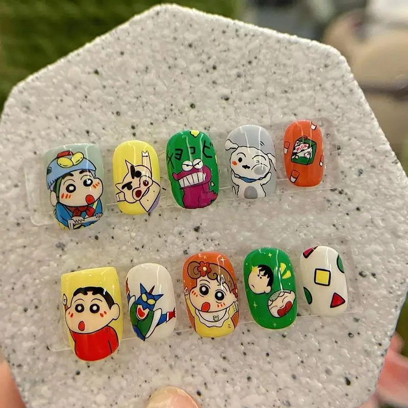 Kawaii Cute Crayon Shin-Chan Wearing Nail Art Cute Nail Patches Highly Attractive Charm Fashion Girls Holiday Gifts Accessories