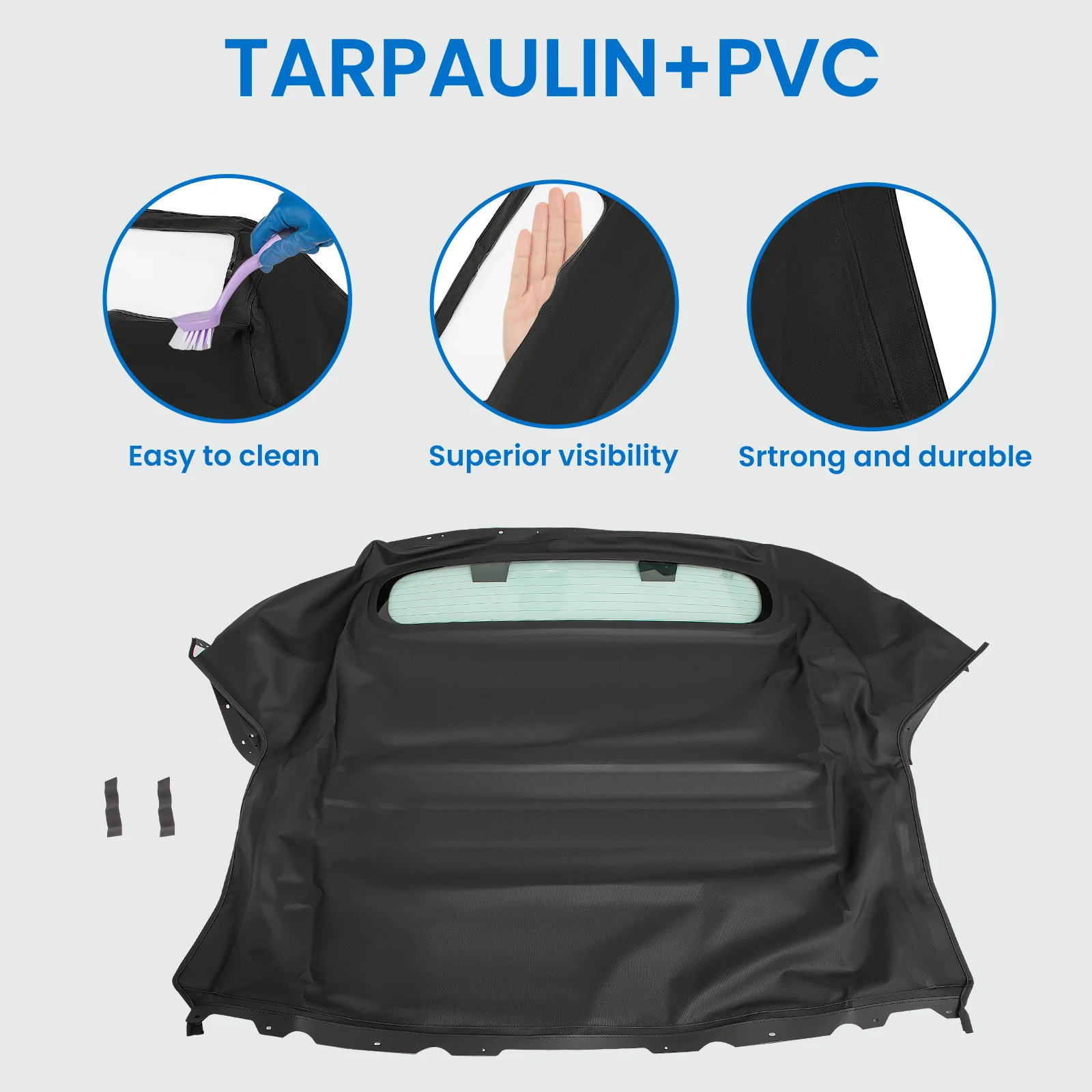 

Tarpaulin +PVC Convertible Soft Top w/Heated Glass Window Black for Nissan 350z 2003-2009 NIS3493