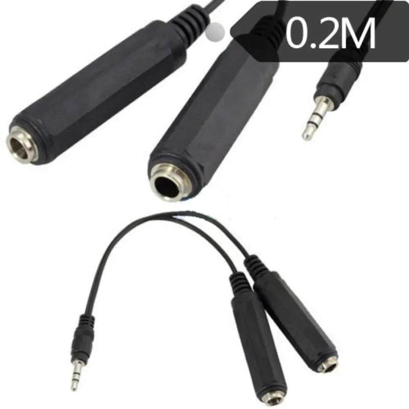 

3.5 Small Three-core To Double 6.35 6.5 Large Two-core Computer with Mixer Audio Cable Signal Cable One Male and Two Female