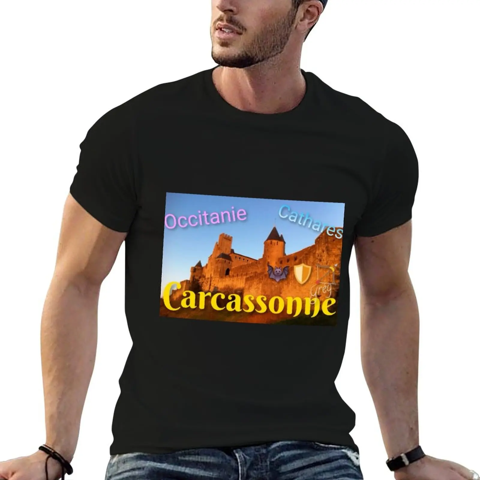 Carcassonne Cathars Occitanie T-Shirt Anti-Pilling Casual T-Shirt