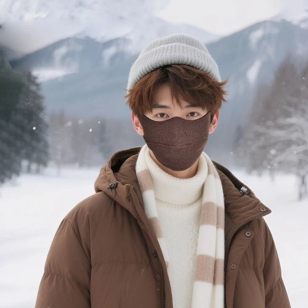 Masker Hangat Beludru Baru Masker Wajah Tahan Debu Dapat Dicuci Kerudung Wajah Bernapas untuk Bersepeda Ski Luar Ruangan
