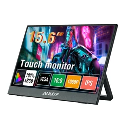 Anmite 15.6-Inch Portable Touch Monitor Non-touch optional 1080P HDR 16:9  For XBox PS4 / 5 Switch Cell Phone PC Loptop Extensio