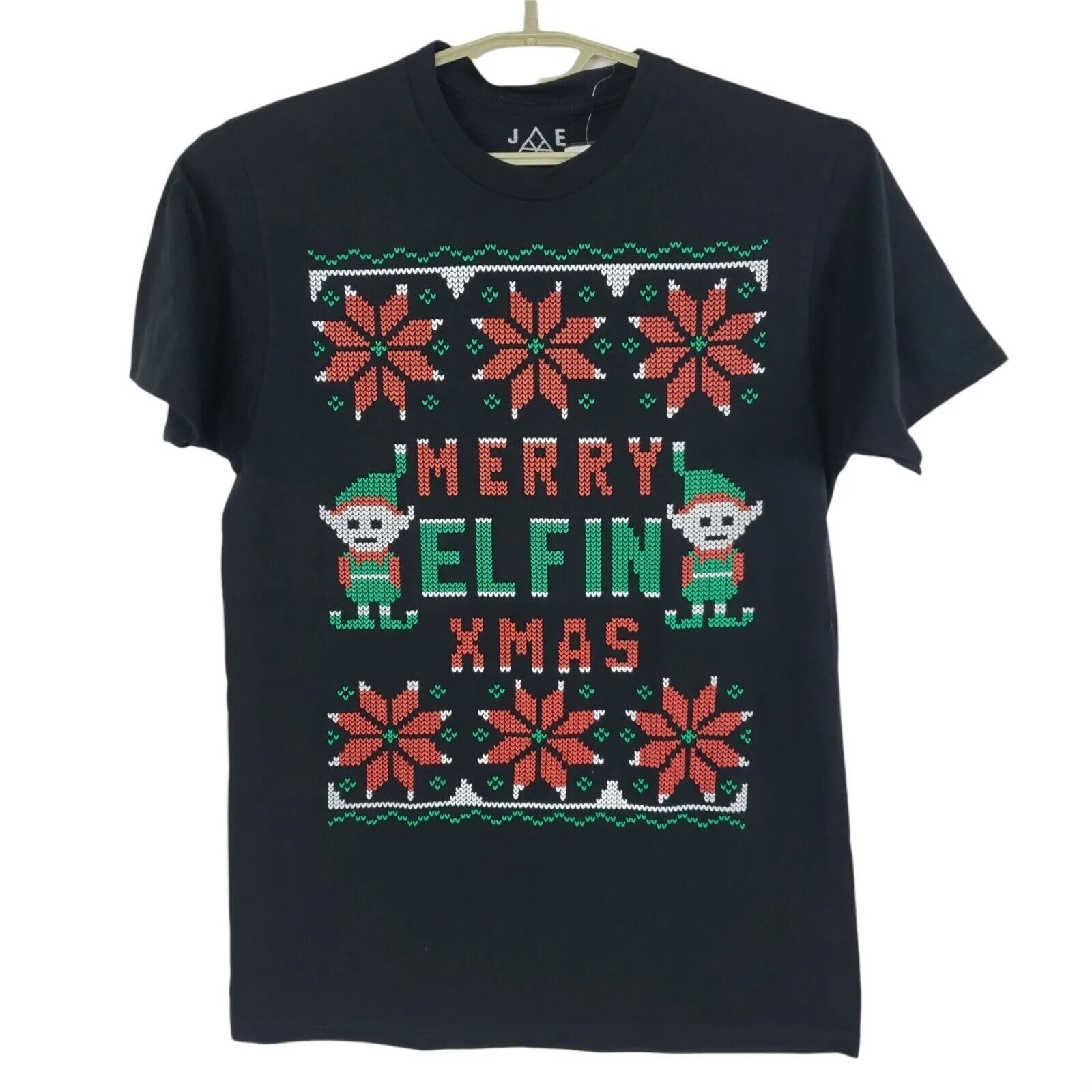 Jem T Shirt Da Uomo Medio Nero Natale Merry Elfin Xmas-image