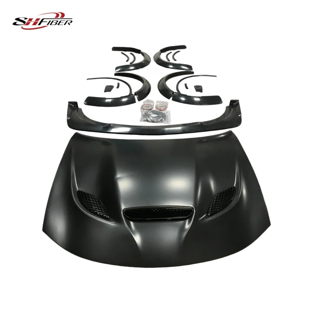 

Suitable for Dodge Charger Fiberglass Engine Hood Front Splitter Fenders