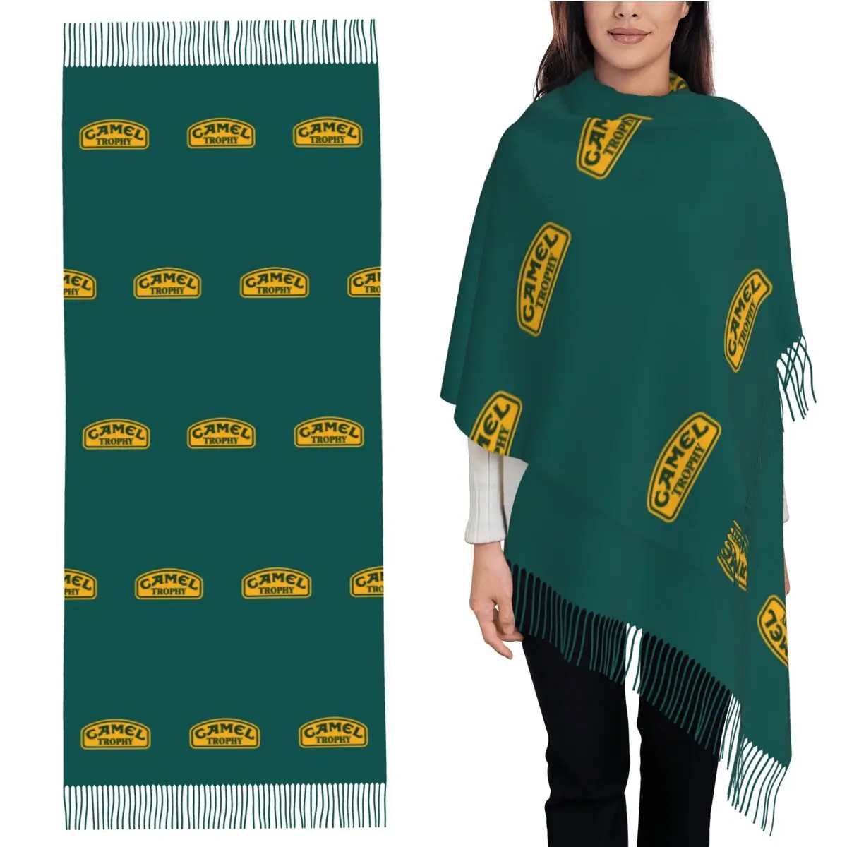 

Шарф Camel Trophy Defender 110, шарфы с кисточками для женщин, мягкие теплые шали и накидки, большая осенне-зимняя шаль