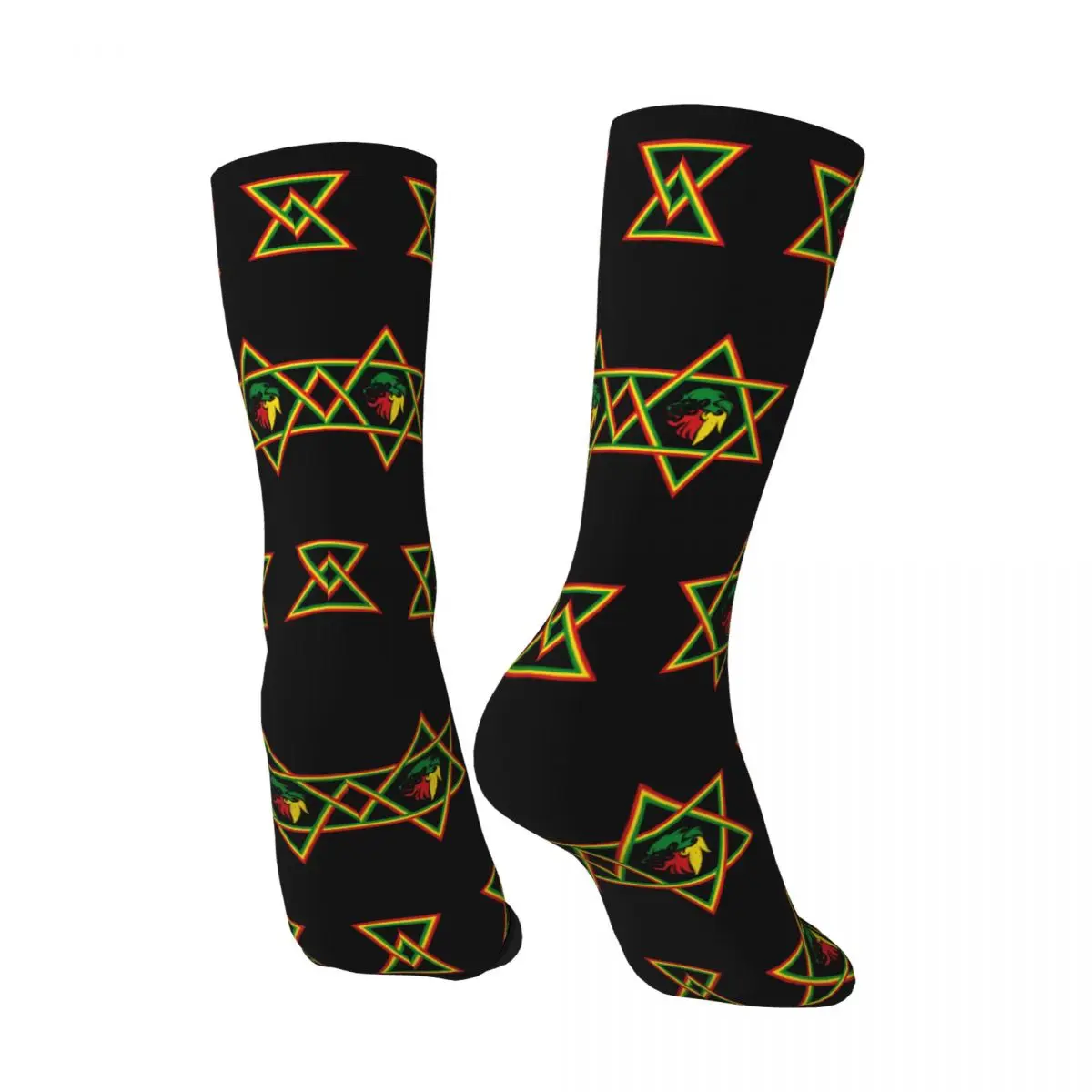 Men's compression Socks Judah Star Of David Vintage Harajuku Rasta Flag Lion Street Style Novelty Pattern Crew Crazy Sock Gift