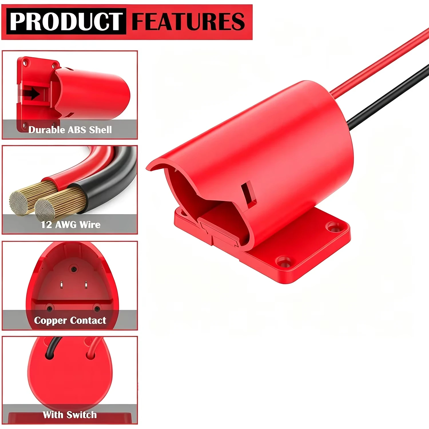 For M12 Battery Converter Adapter For Milwaukee 12V Li-ion External Power Supply DIY Connector Bracket Holder for RC Car Robotic