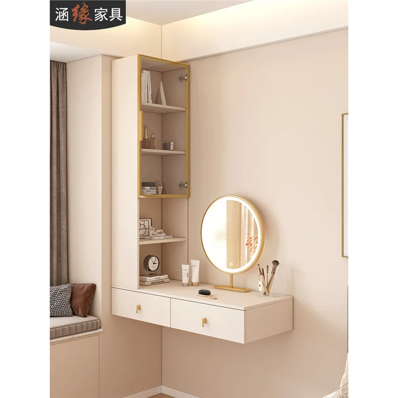 Cream wind bay window integrated bookcase desk bedroom hanging bay window dresser home study table computer desk 7L49