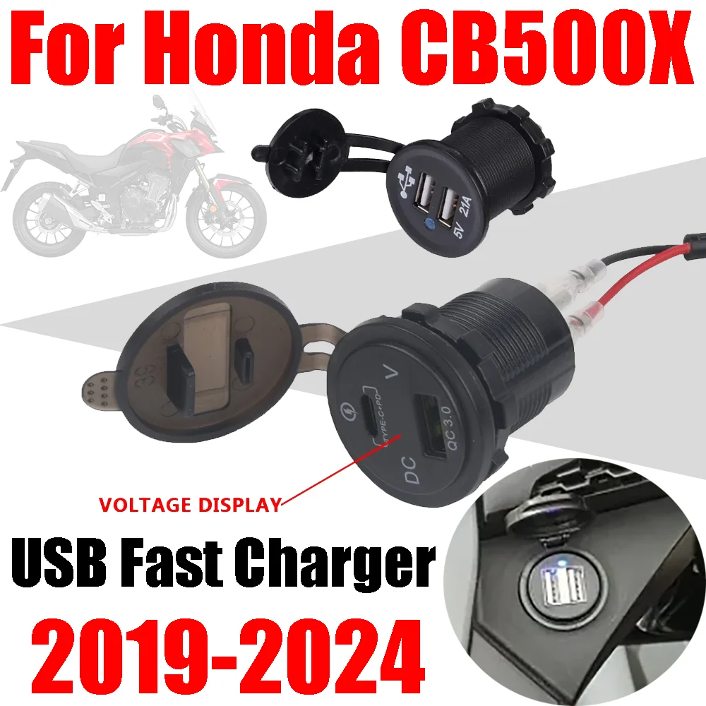 

For Honda CB500X CB 500X CB 500 X CB500 X 2019 -2024 Accessories Cellphone Dual USB Fast Charger Power Transfer Interface Socket