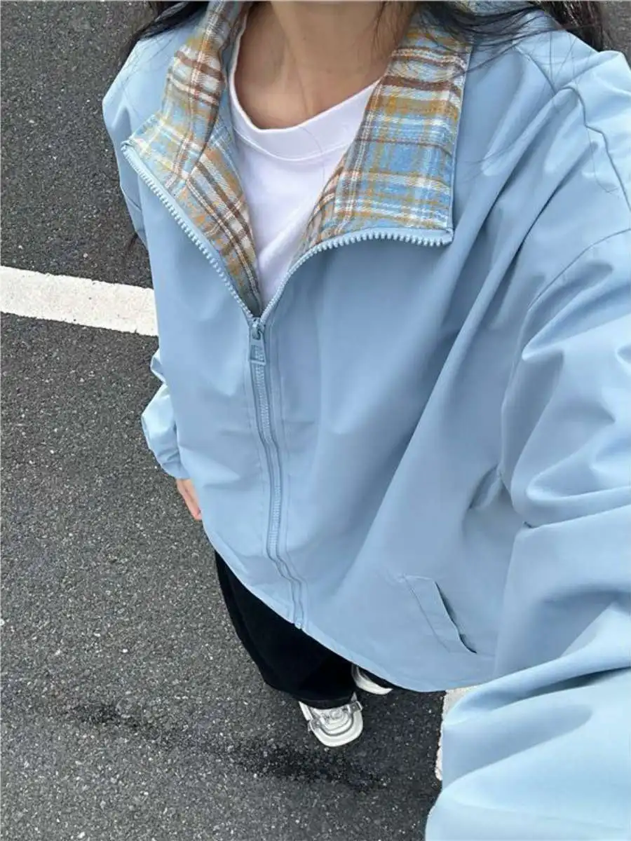 

Мужская модная брендовая спортивная верхняя одежда из бамбукового волокна в стиле ретро в американском клетку, свободная посадка из бамбукового волокна