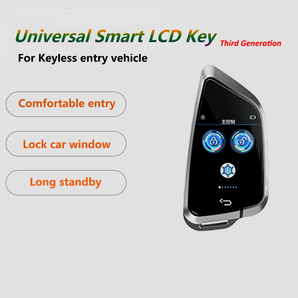 

CF588 Universal Smart LCD Key IPS Screen Display Modified Boutique Keyless Entry Long Standby for BMW for Benz for Toyota