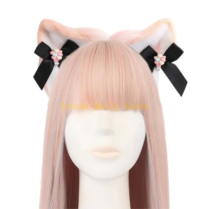 N5KB drôle dessin animé Bandeau à poil à poil à poils Furry Hoop Womens Cosplay Party Party Costume