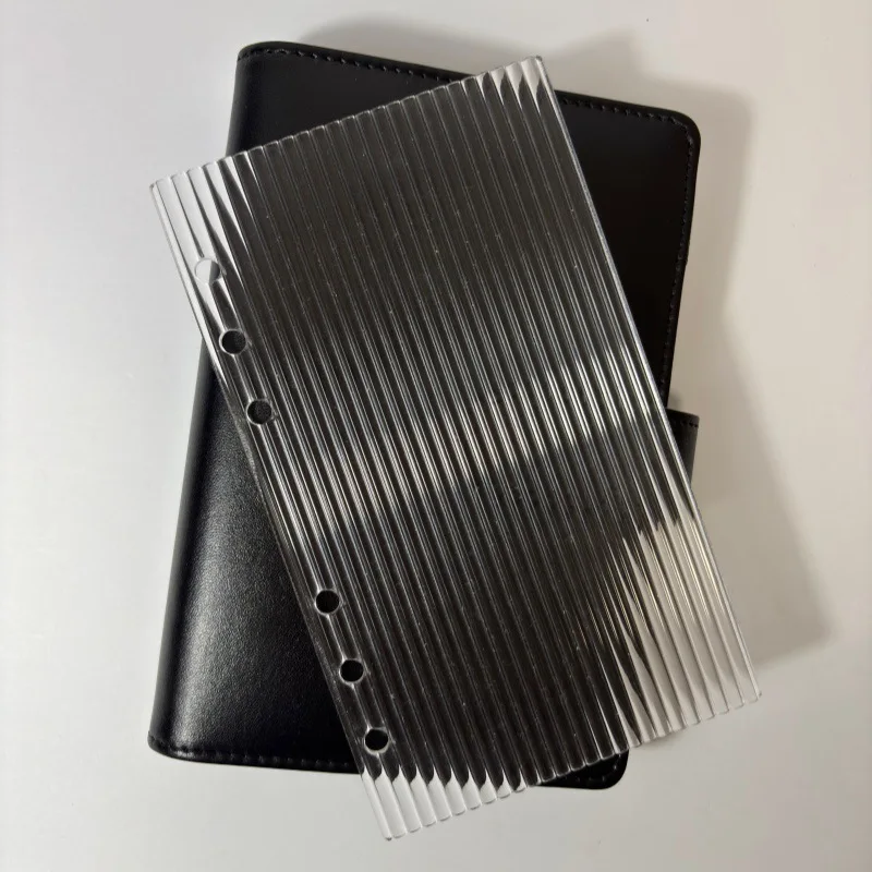 DIY Loose-Leaf Cover Acrylic Shell A6 Binding Transparent Frosted Water Ripple Stone Texture Notebook Cover Office Stationery