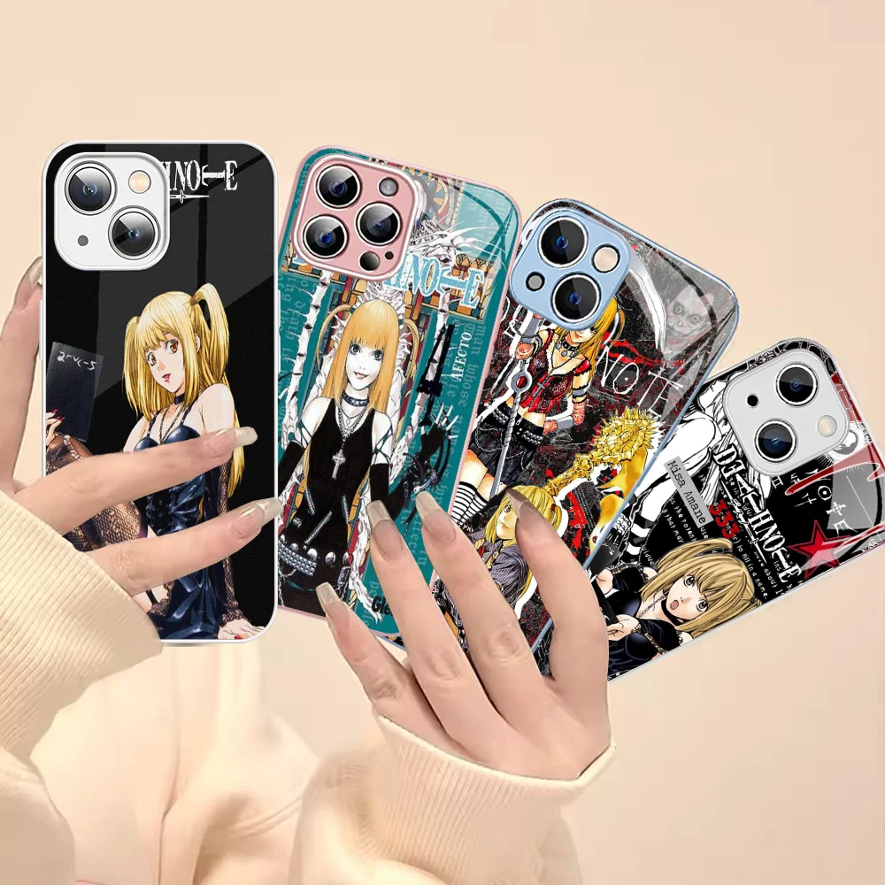 

Misa Anime D-Death N-Note Phone Case Tempered Glass For Iphone 14 13 12 11 Pro Mini XS MAX 14Plus X XS XR Cover