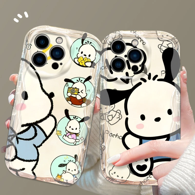 Pochacco Cute Art For Apple iPhone 15 14 13 12 11 XS XR X Pro Max Plus Wave Oil Soft Phone Case