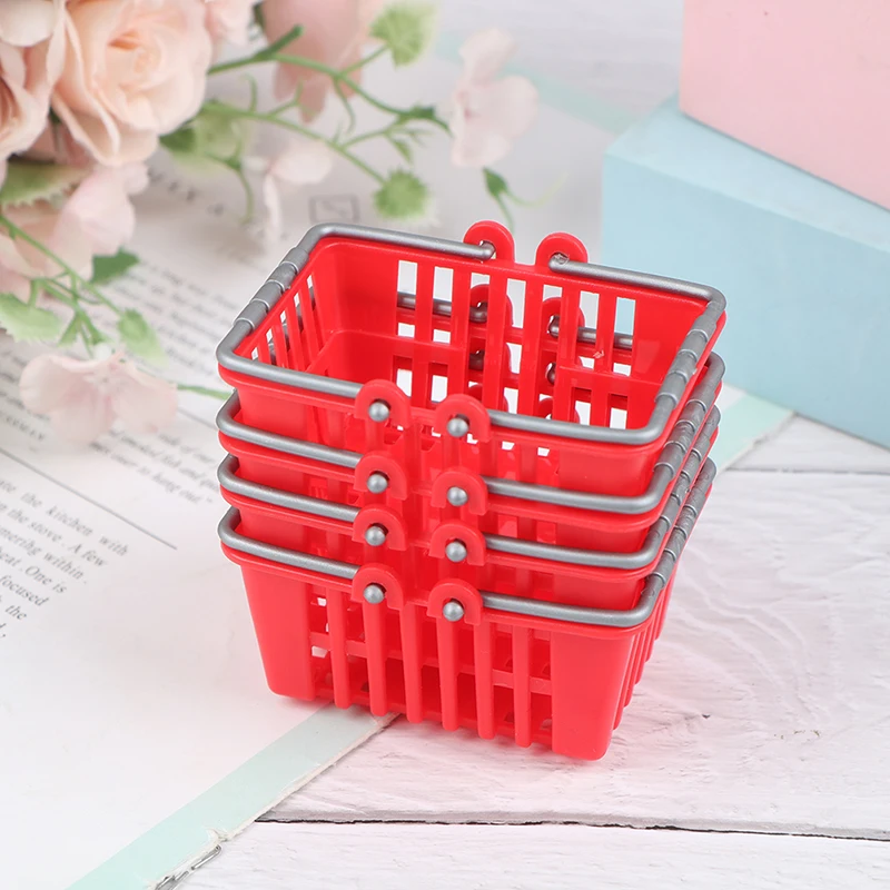 

1:12 Miniature Shopping Basket-Supermarket Toy for Dollhouse Grocery Scenes,Pretend Play Accessory with Handheld Basket Design