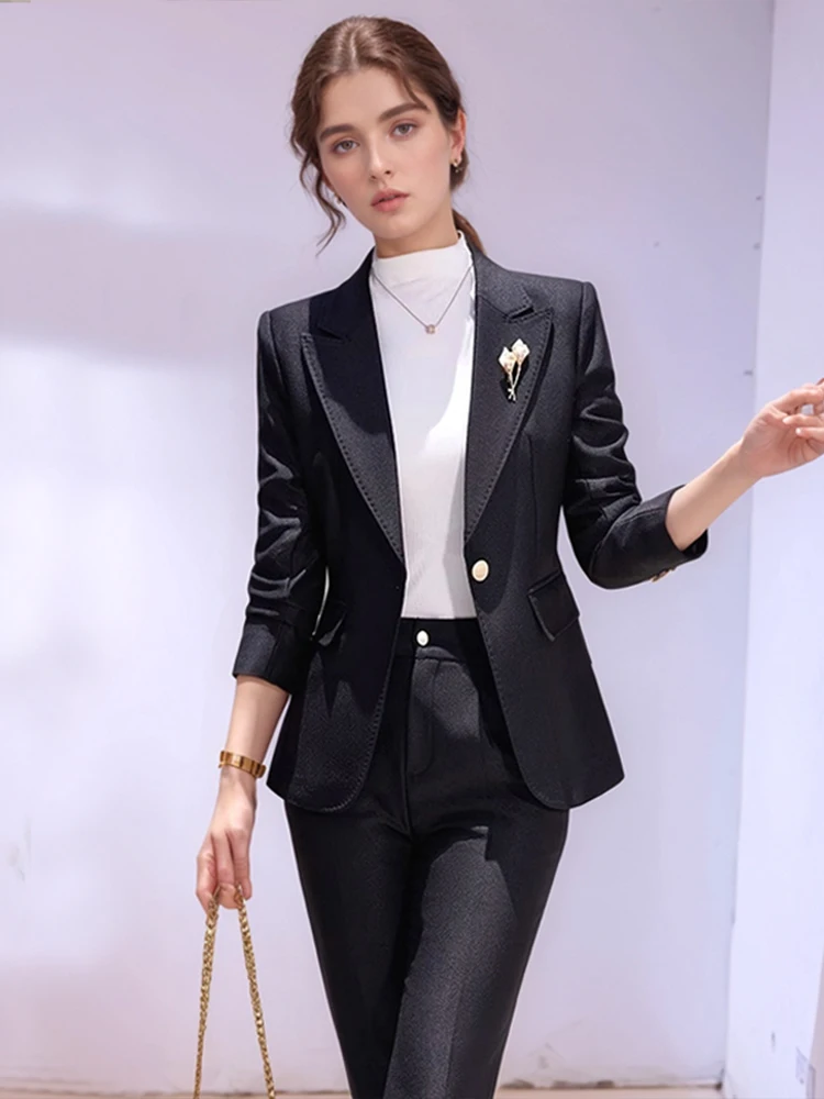 

Красный костюмный комплект, женская весенне-осенняя рабочая одежда с высокой талией, верхняя одежда Ele Commute, Profional orm Long Sve, полиэстер