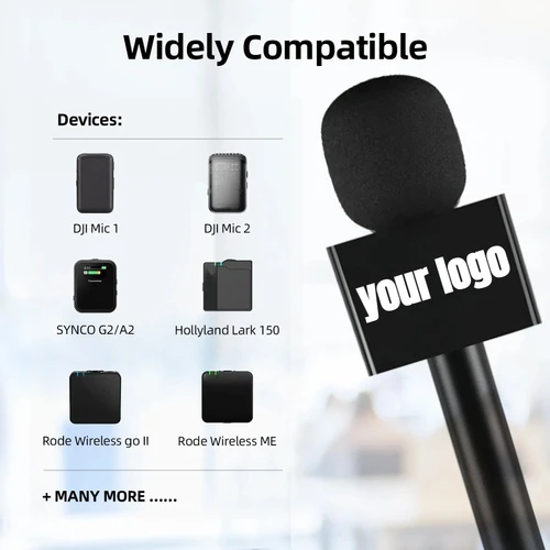 Imagen 2 del producto Soporte de micrófono inalámbrico para entrevista, adaptador de micrófono de mano, palo de micrófono de mano, clip para logotipo de bandera de micrófono de rode