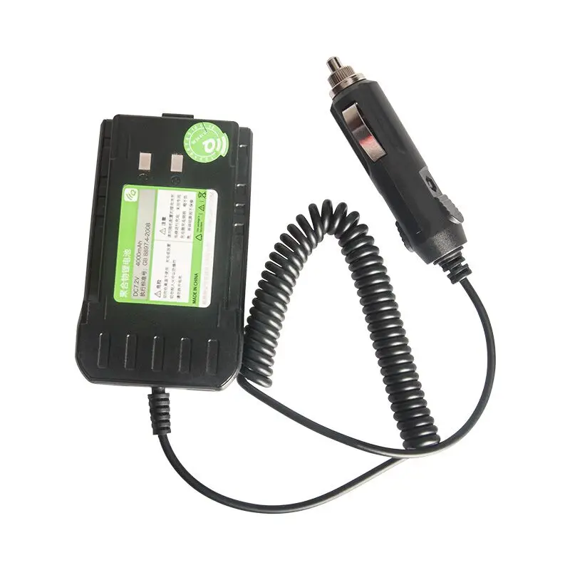 Original 12v dc carregador de carro eliminador de bateria para quansheng TG-UV2 plus 10w walkie talkie
