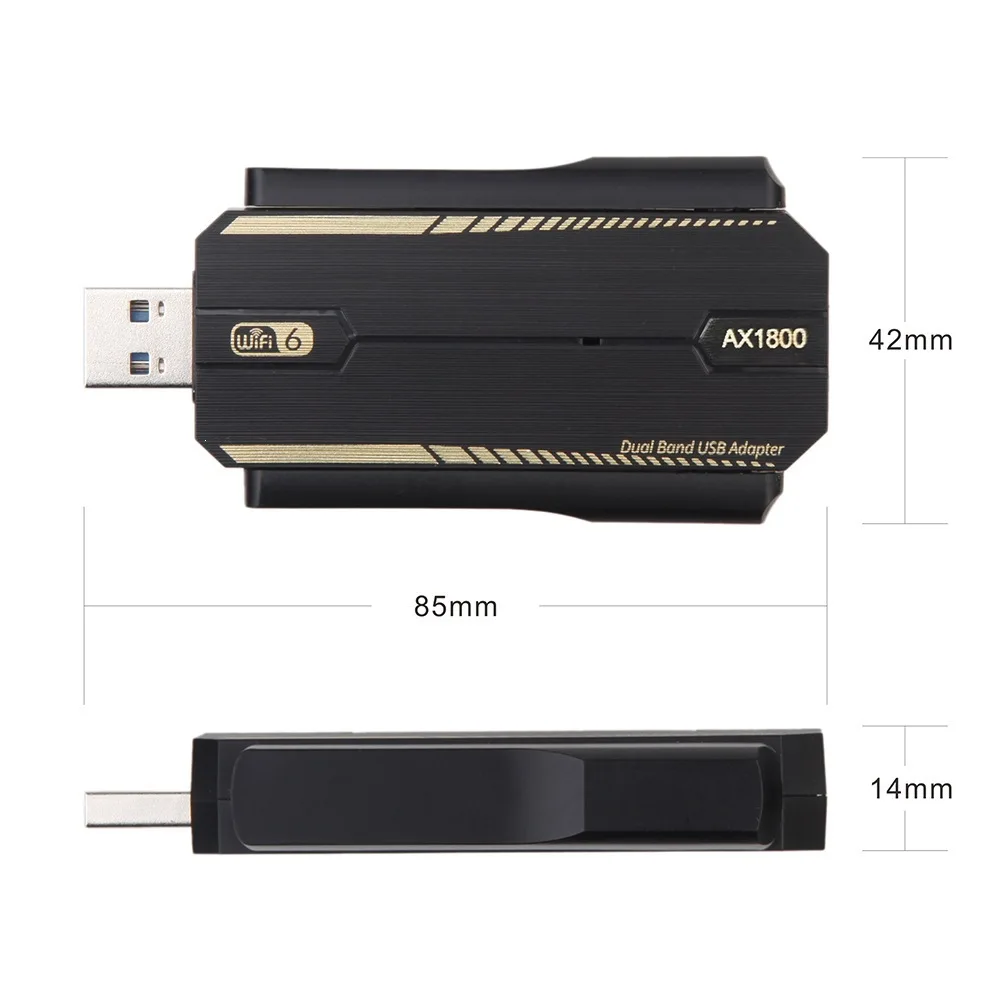 USB WiFi 6 AX1800 USB 3.0 Adapter Dual Band 2.4G/5Ghz USB Receiver Dongle Wifi Network Card Wireless For PC Laptop Win 10/11
