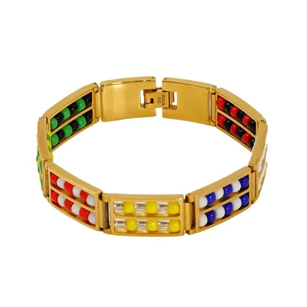 Stainless Steel Babalawo Orula Protection Bracelet Luxury Creative Natural Stone Beaded Bracelet Double Row