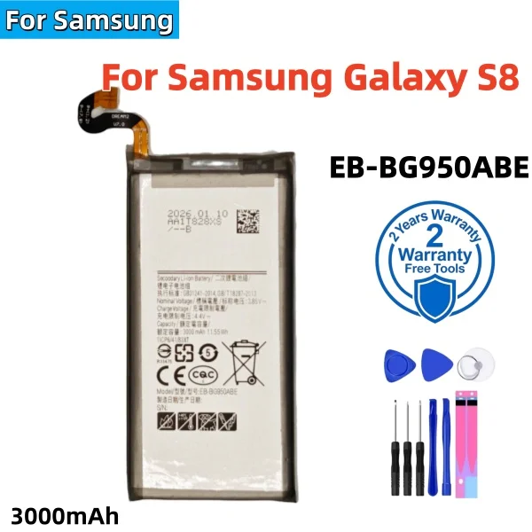 Brand New EB-BG950ABE EB-BG950ABA 3000mAh Battery For Samsung Galaxy S8 SM-G9508 G950T G950U/V/F/S G950A G95000 G950 +Free Tools